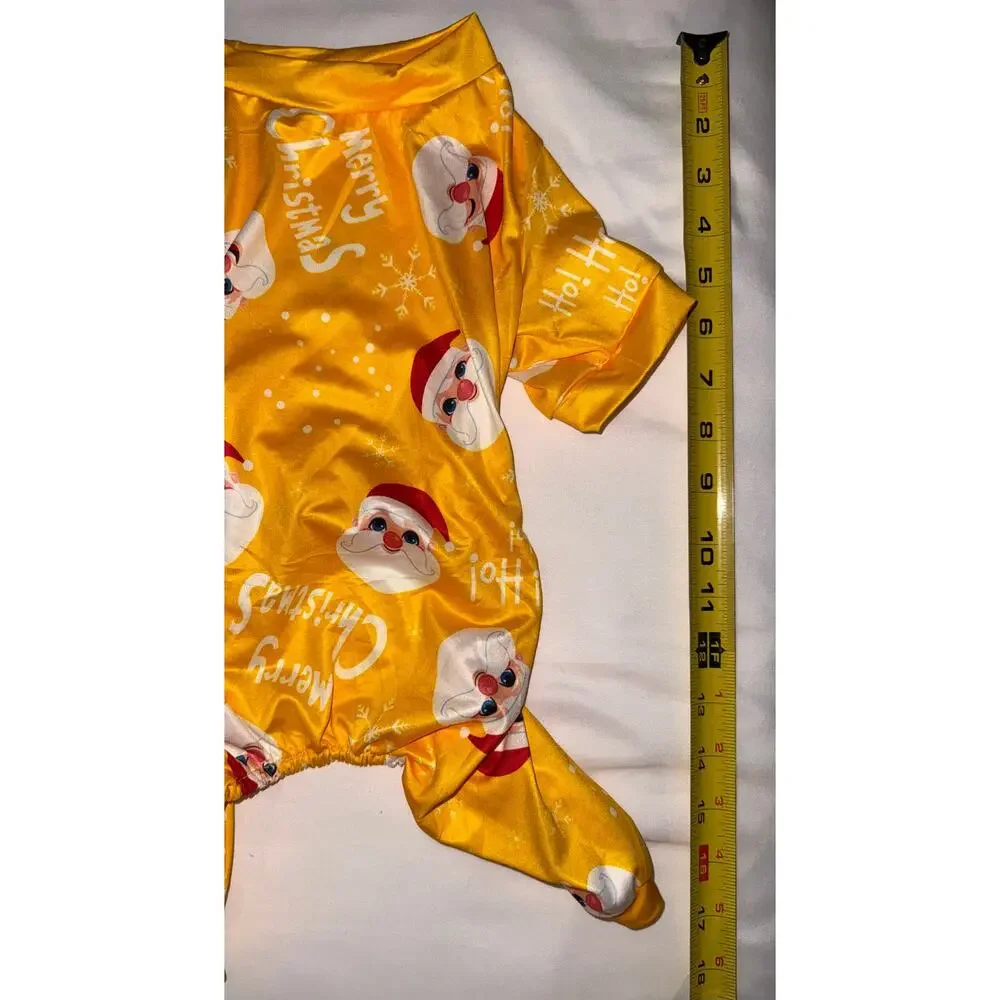 Silky Yellow Santa Christmas Dog Pajamas